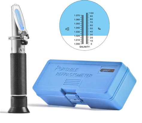 how do you measure salt concentrations using refractometer|salt water refractometer.